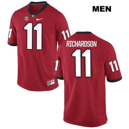 Men's Georgia Bulldogs NCAA #11 Keyon Richardson Nike Stitched Red Authentic College Football Jersey LMF5754CA